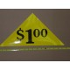 Large Yellow Price Triangle Vinyl Sticker $1.00